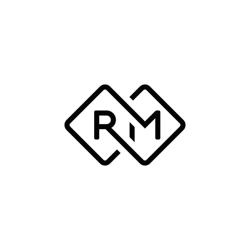 rm o mr vettore di progettazione del logo della lettera iniziale.