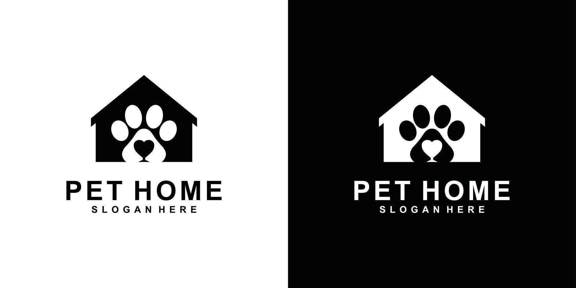 modello di progettazione del logo di vettore della casa dell'animale domestico.