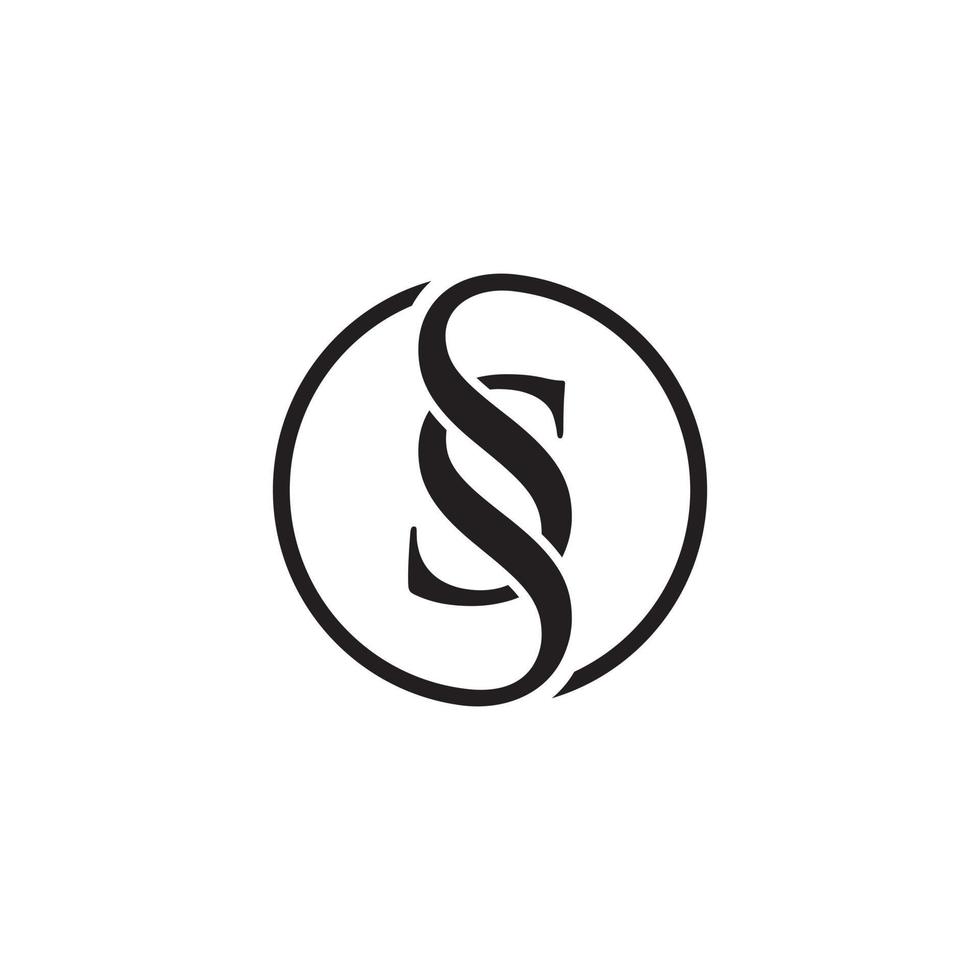 ss o s vettore di progettazione del logo della lettera iniziale.