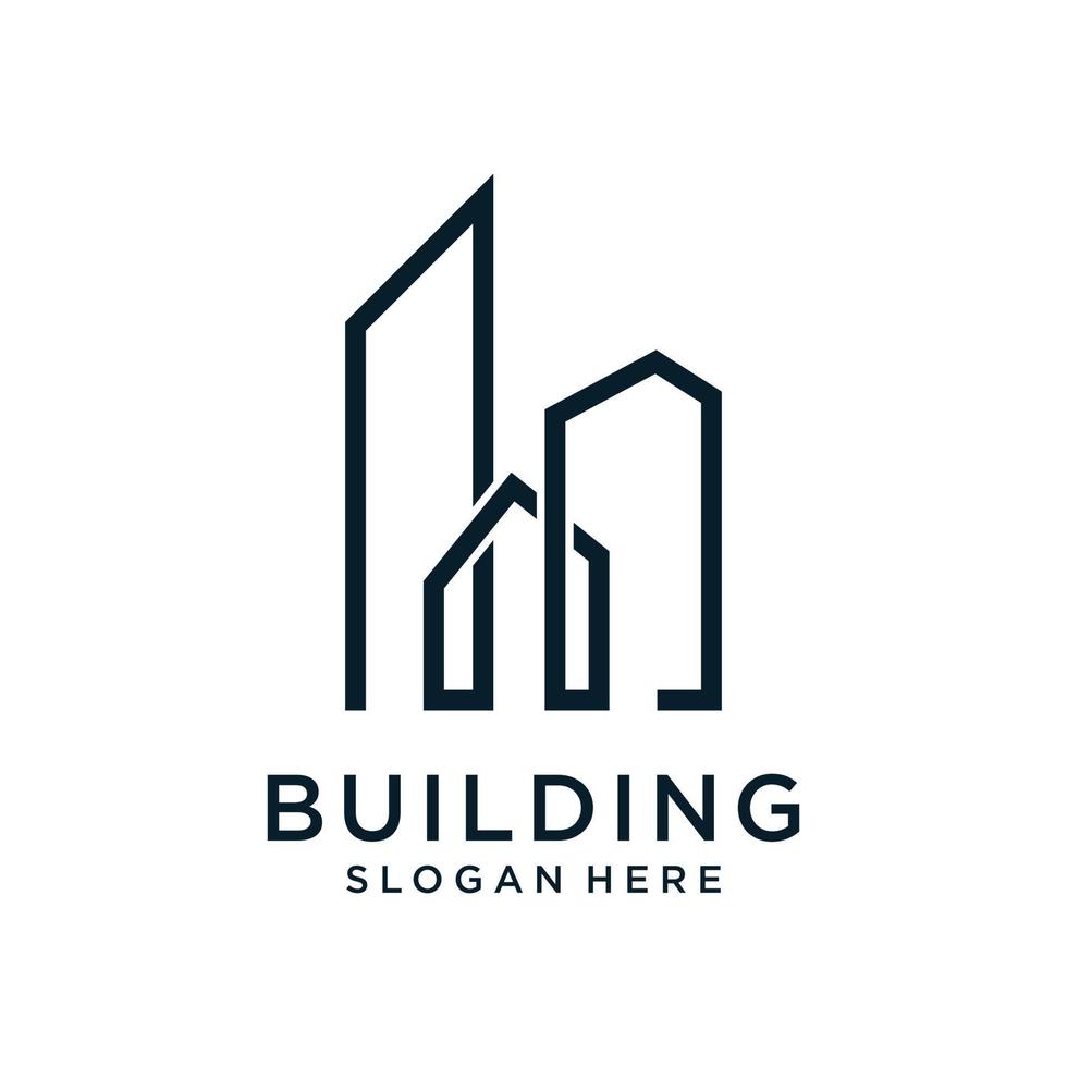 modello di progettazione di logo di vettore di idea di costruzione. illustrazione vettoriale del logo immobiliare.