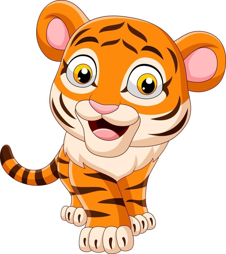 cartone animato divertente tigre del bambino vettore