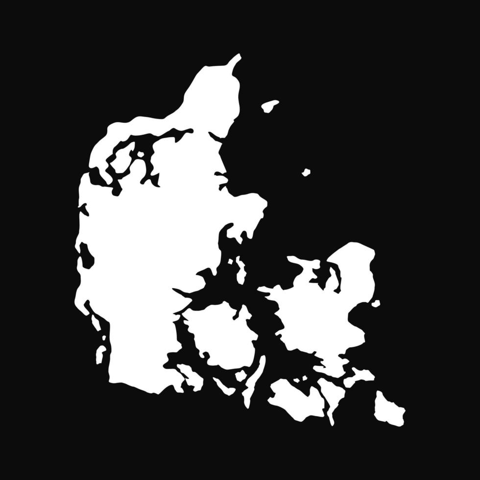 mappa della Danimarca illustrata su sfondo bianco vettore