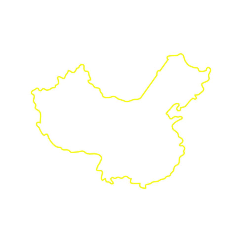 mappa della cina su sfondo bianco vettore