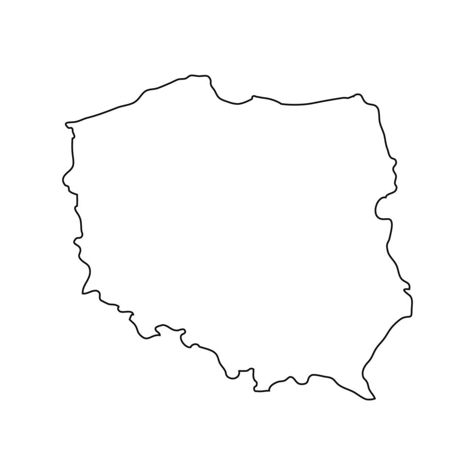 mappa della polonia su sfondo bianco vettore