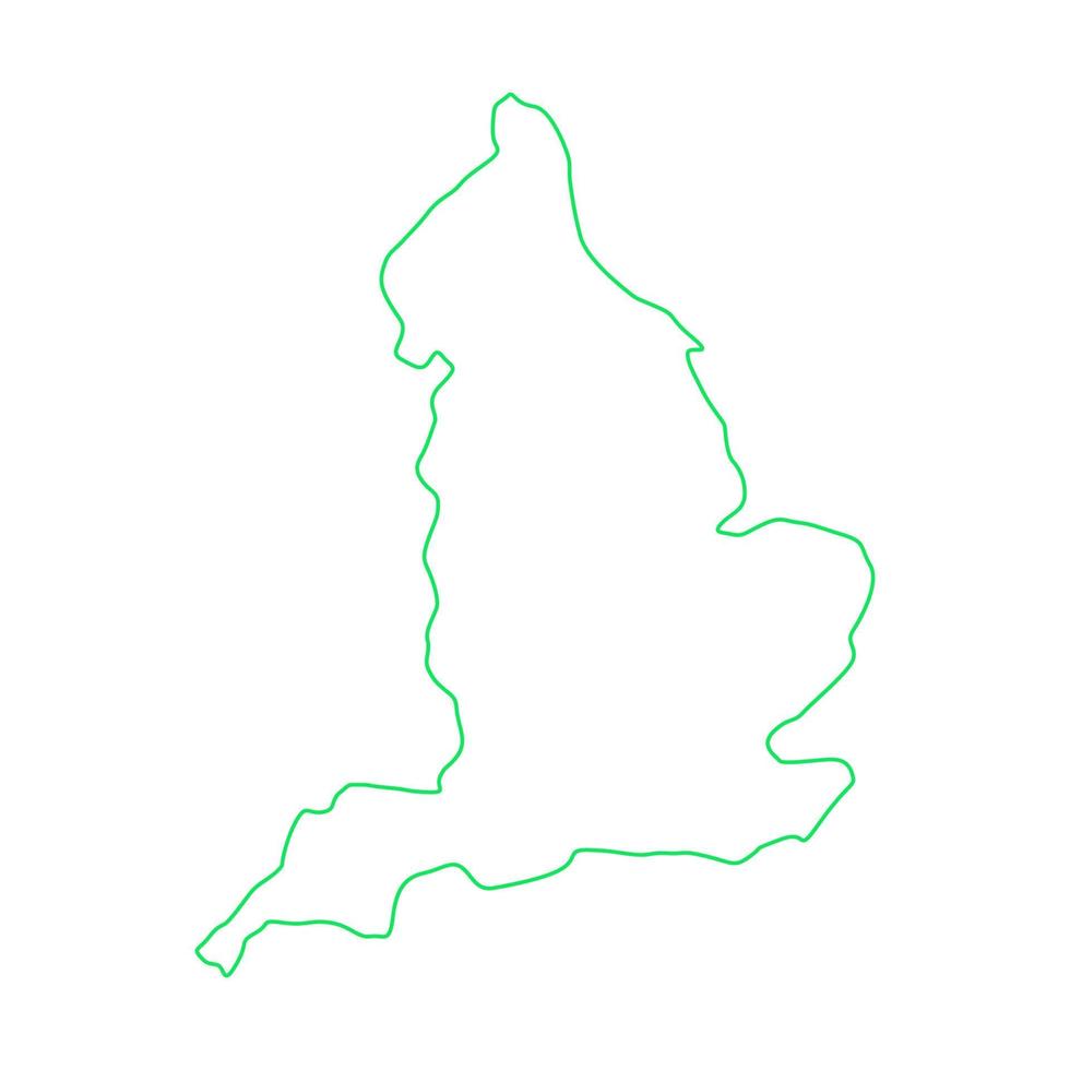 mappa dell'inghilterra su sfondo bianco vettore