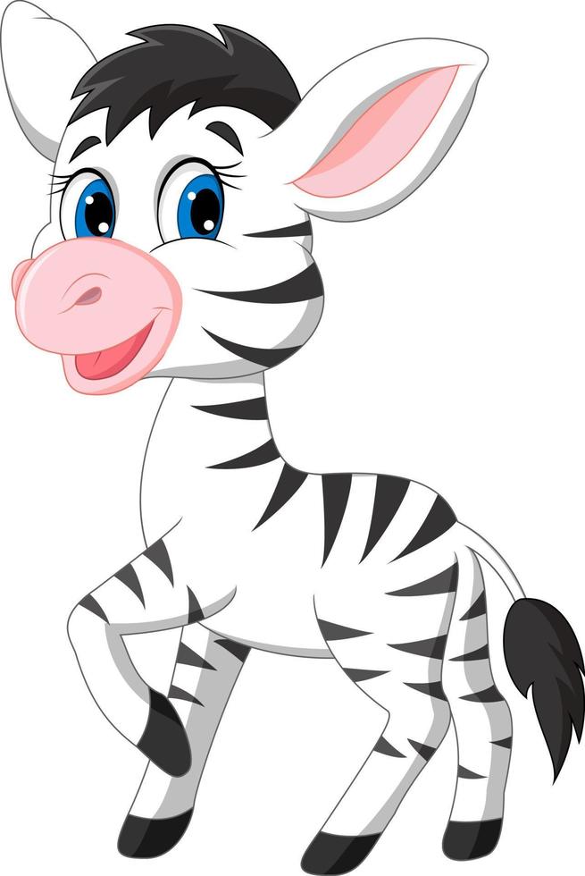cartone animato carino zebra vettore