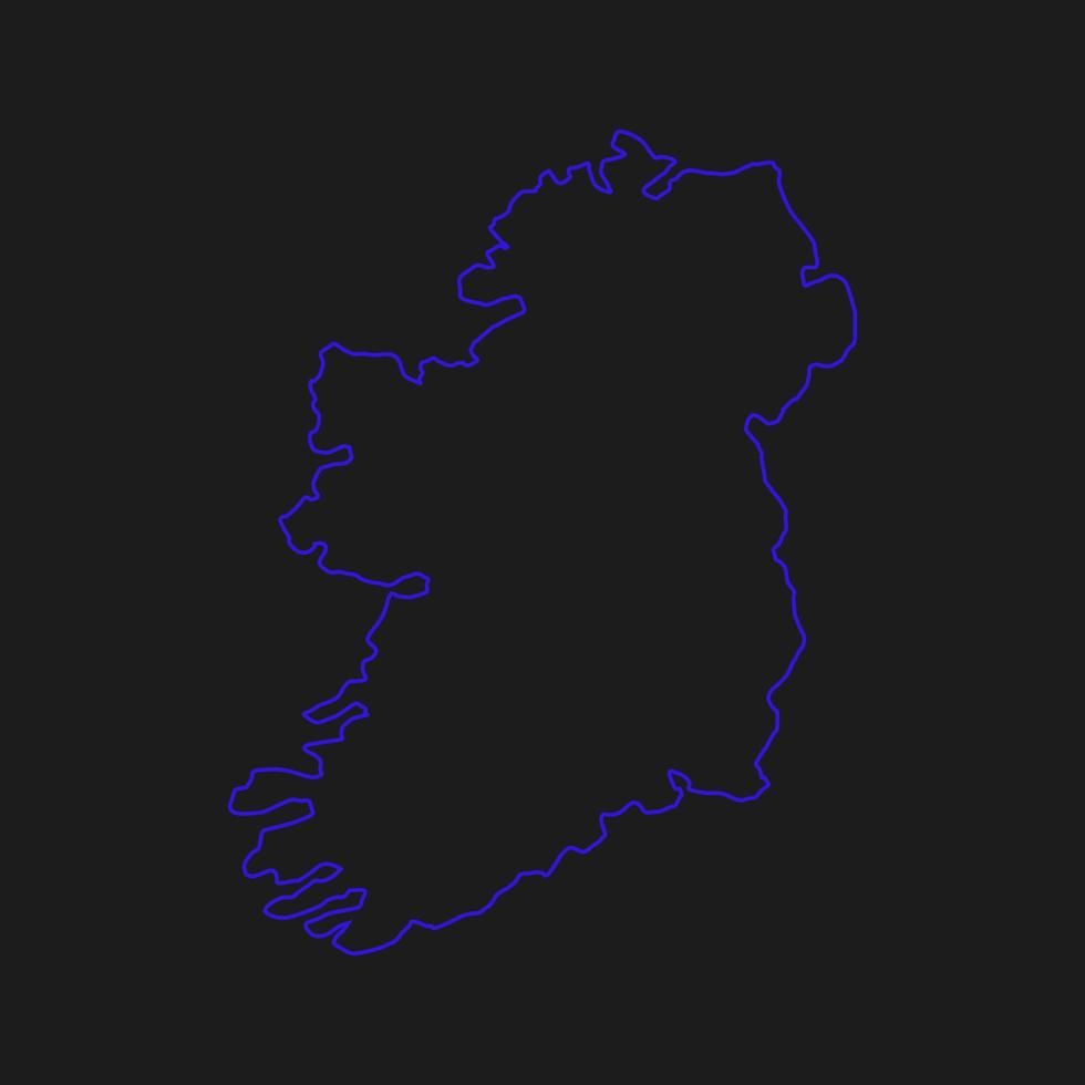 mappa dell'irlanda su sfondo bianco vettore