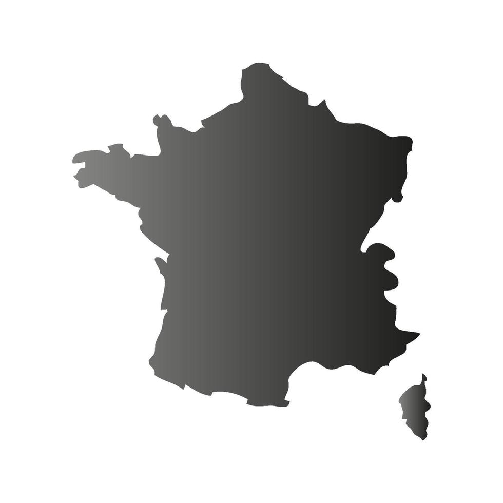 mappa della francia su sfondo bianco vettore