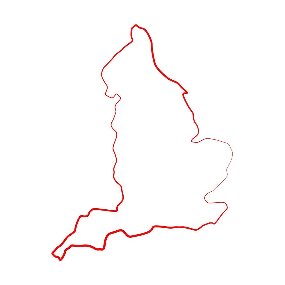 mappa dell'inghilterra su sfondo bianco vettore