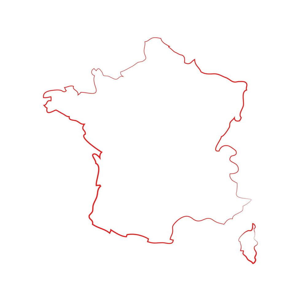 mappa della francia su sfondo bianco vettore