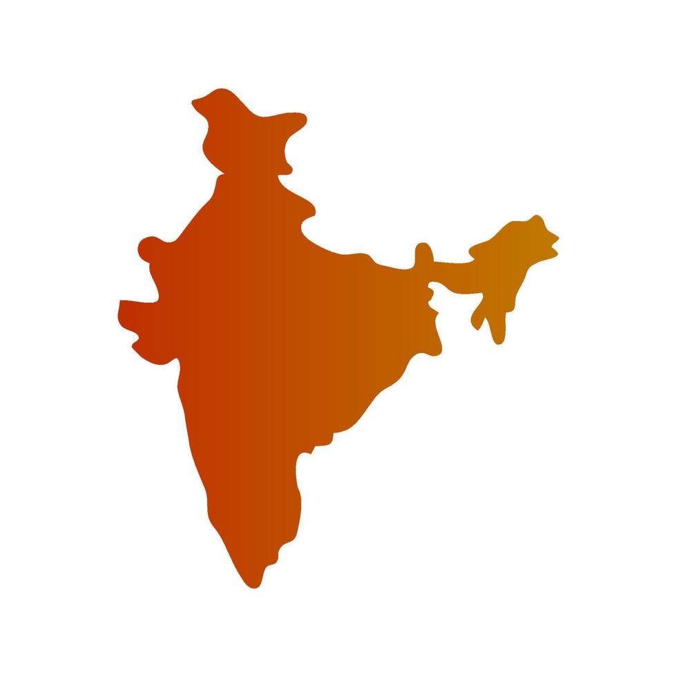 mappa dell'india illustrata su sfondo bianco vettore
