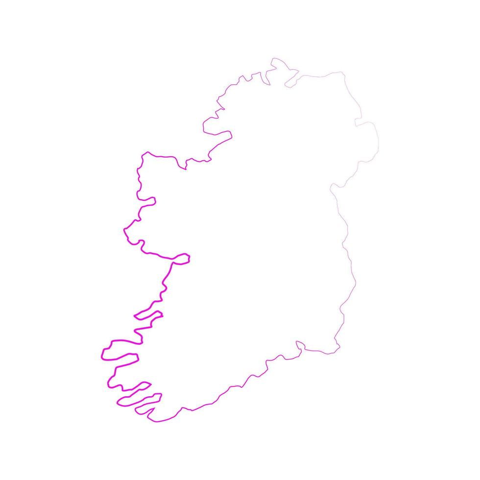 mappa dell'irlanda su sfondo bianco vettore