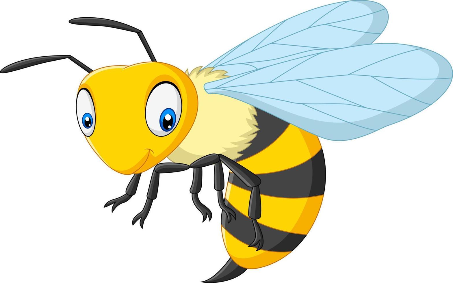 vespa felice del fumetto isolata su priorità bassa bianca vettore