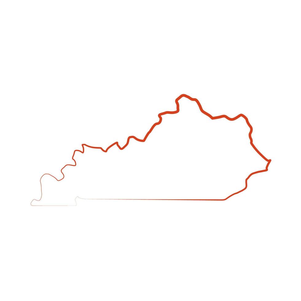 mappa del kentucky illustrata su sfondo bianco vettore