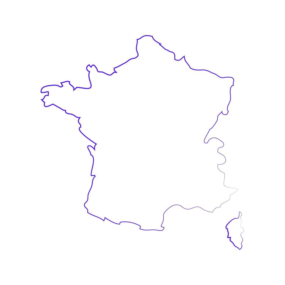 mappa della francia su sfondo bianco vettore