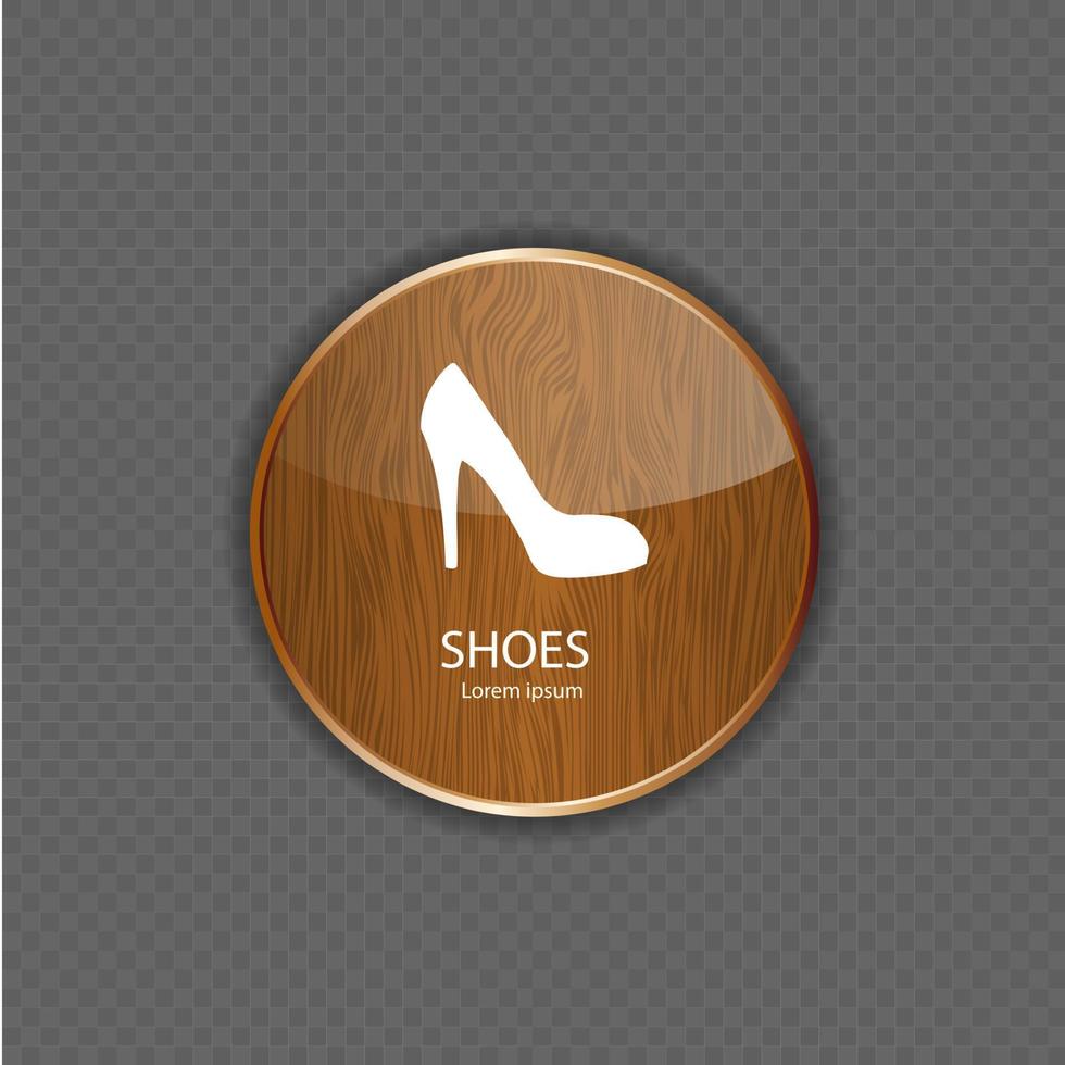 icone delle applicazioni in legno di scarpe vettore