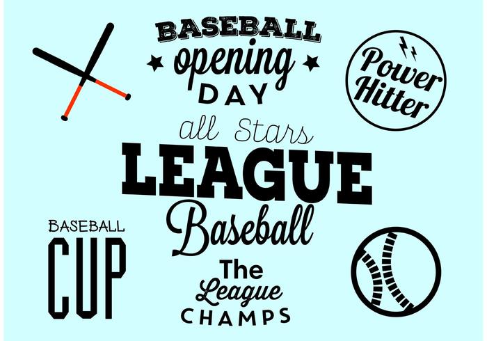 Set tipografico di baseball Opening Day vettore