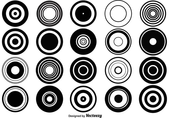 Retro forme del cerchio di vettore