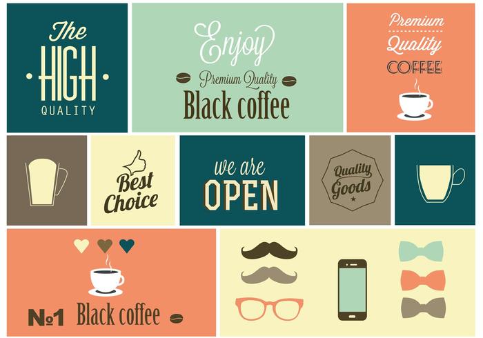 Elementi di design vettoriali caffè gratis