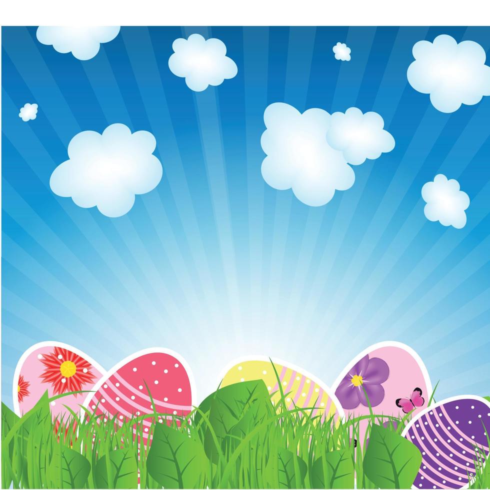sfondo di illustrazione vettoriale con uova di Pasqua