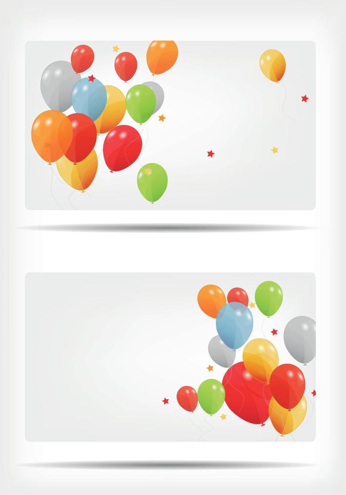 carta regalo con illustrazione vettoriale di palloncini