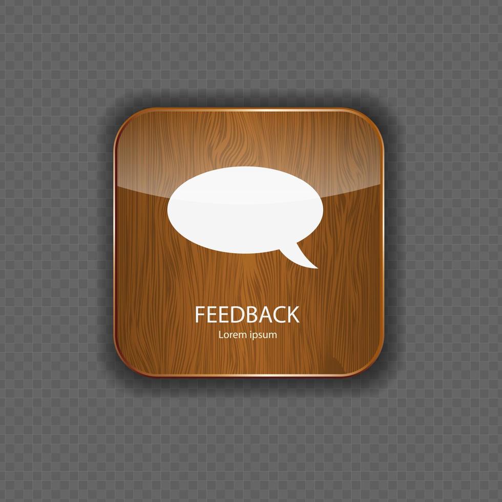 feedback icone delle applicazioni in legno vettore