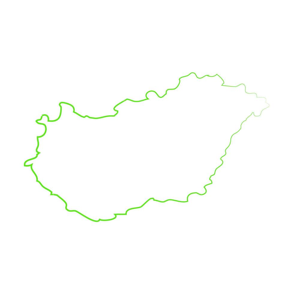 mappa dell'Ungheria su sfondo bianco vettore