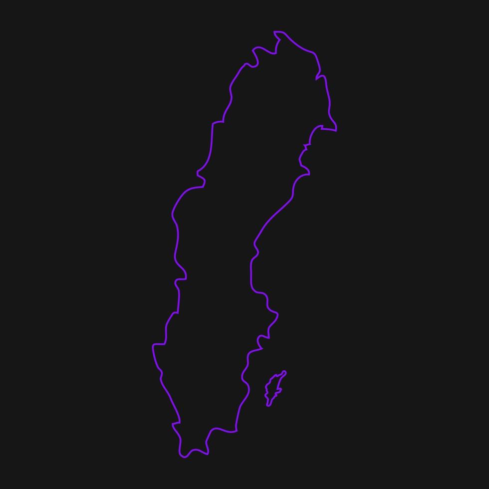 mappa della svezia su sfondo bianco vettore