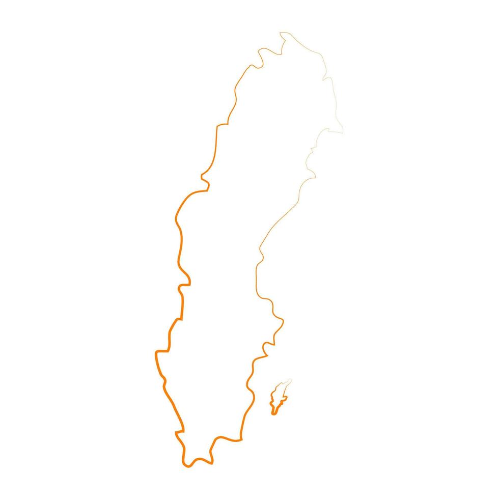mappa della svezia su sfondo bianco vettore