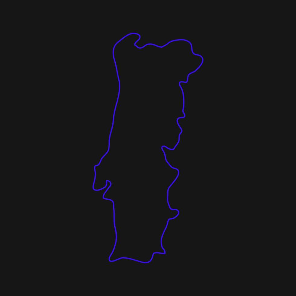 Mappa del Portogallo su sfondo bianco vettore