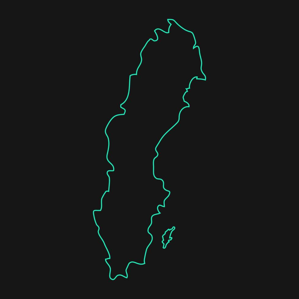 mappa della svezia su sfondo bianco vettore