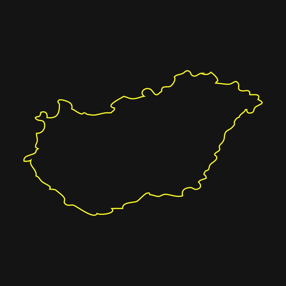 mappa dell'Ungheria su sfondo bianco vettore