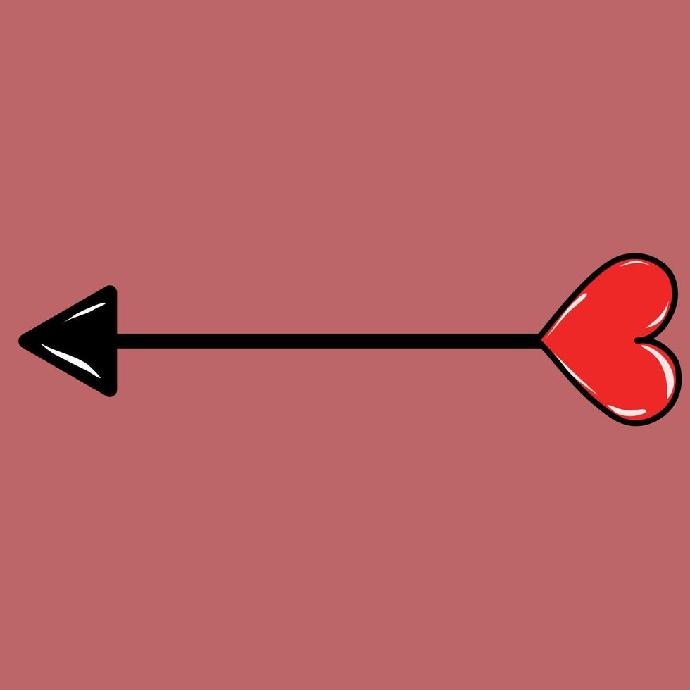 freccia con cuore rosso vettore
