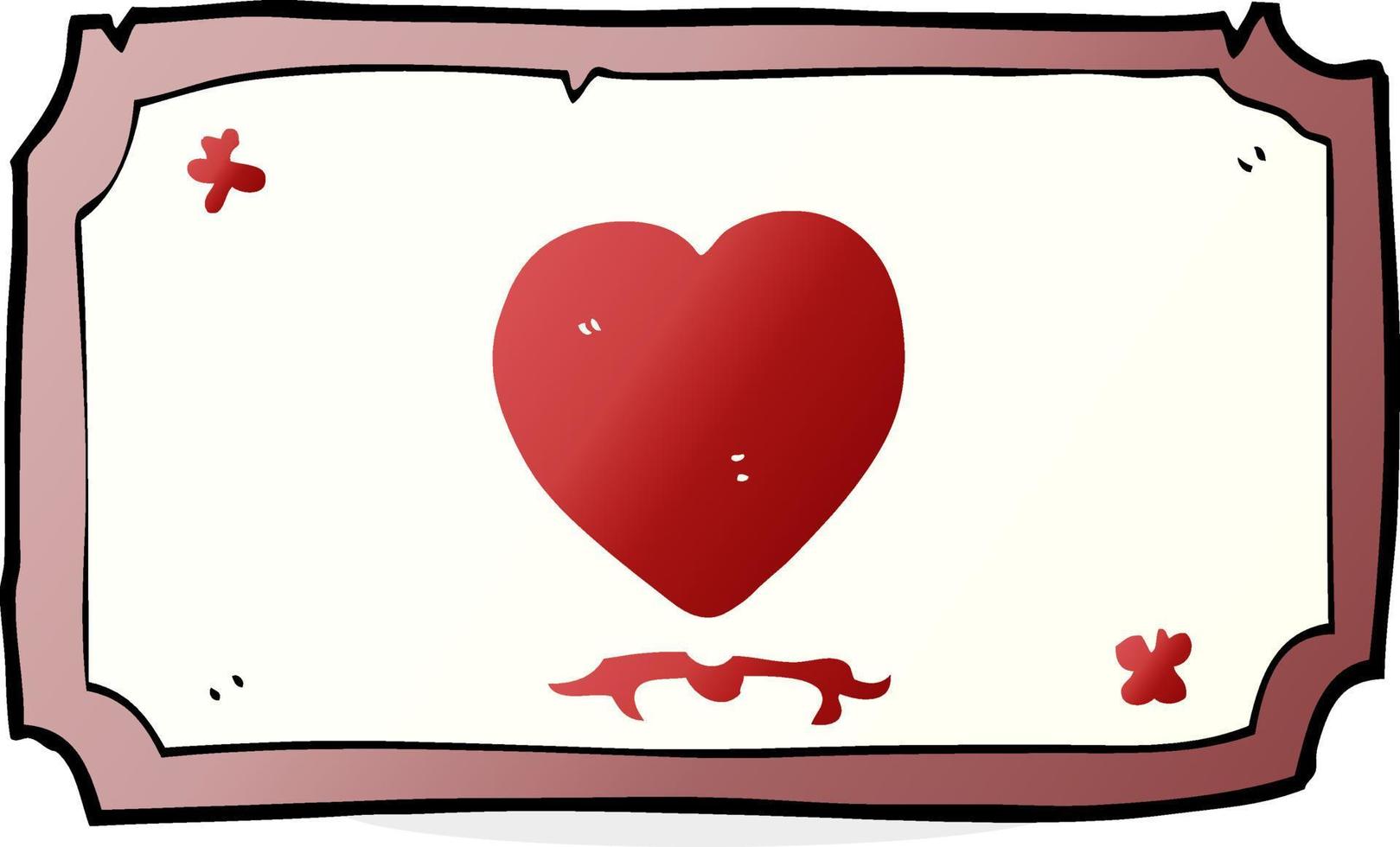 cornice del cuore di amore del fumetto vettore