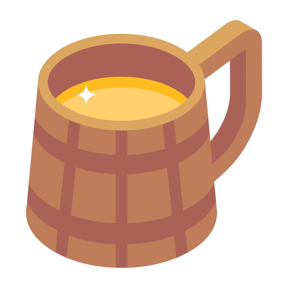download di un'icona isometrica di una tazza di rum vettore