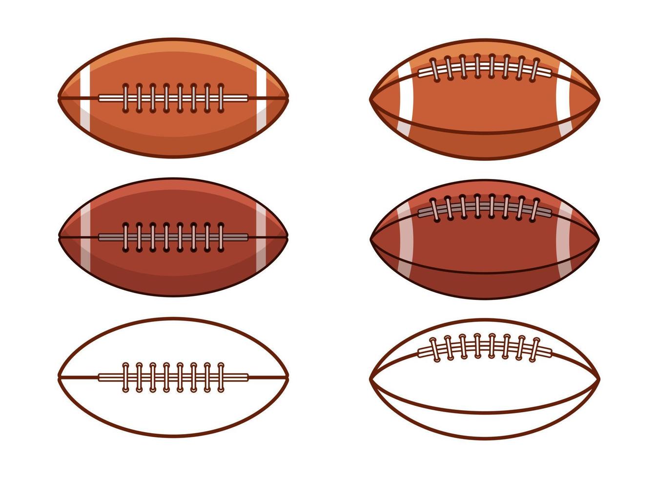 illustrazione di disegno vettoriale di football americano isolato su sfondo bianco