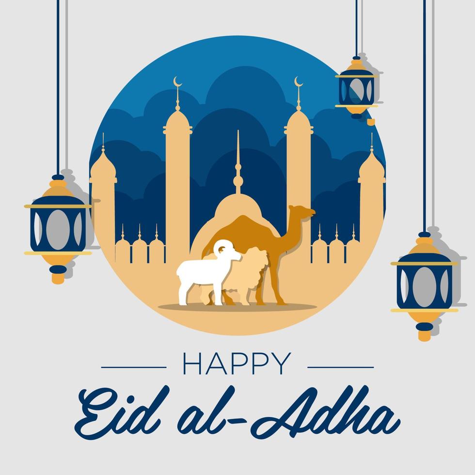 eid adha design della carta festiva islamica vettore