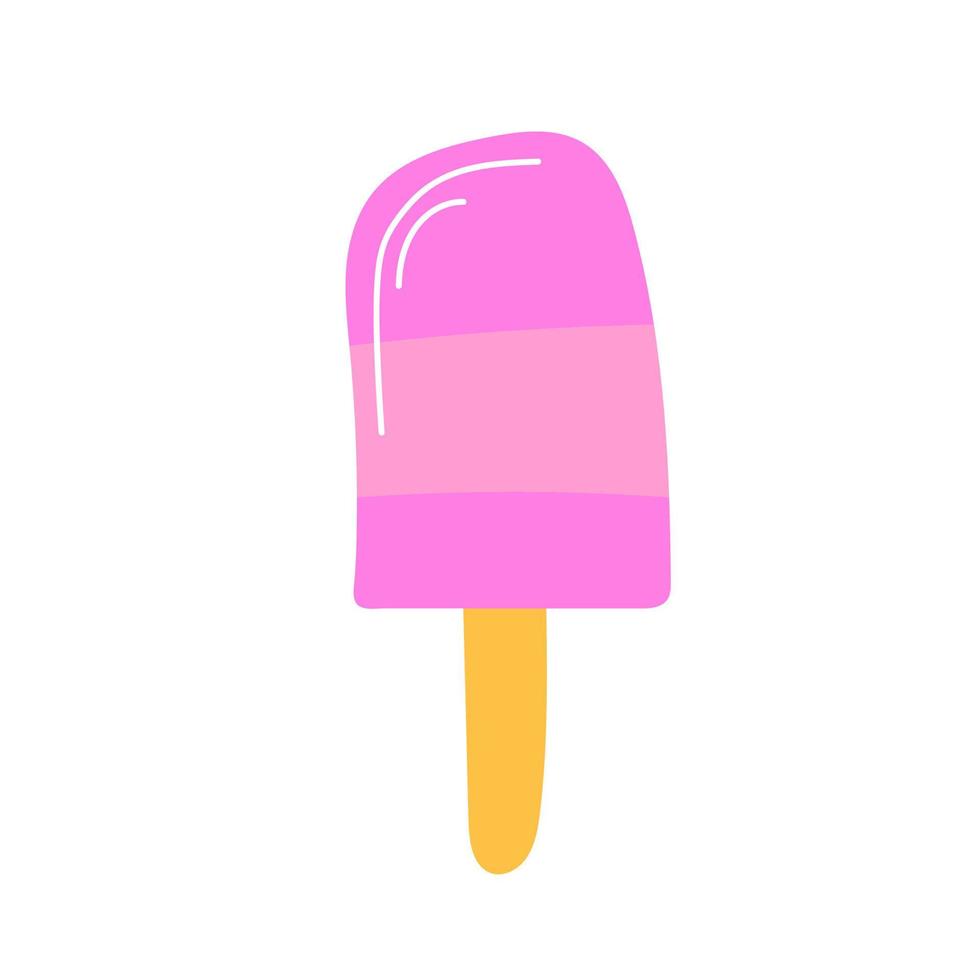 ghiacciolo gelato estivo rosa vacanza - illustrazione vettoriale disegnata a mano isolata