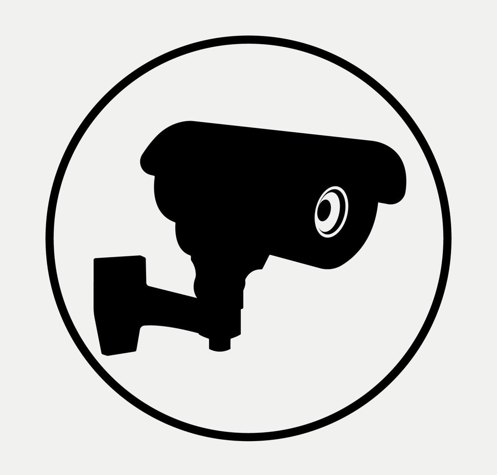 icona della telecamera di videosorveglianza cctv, illustrazione della silhouette della telecamera di sicurezza. vettore