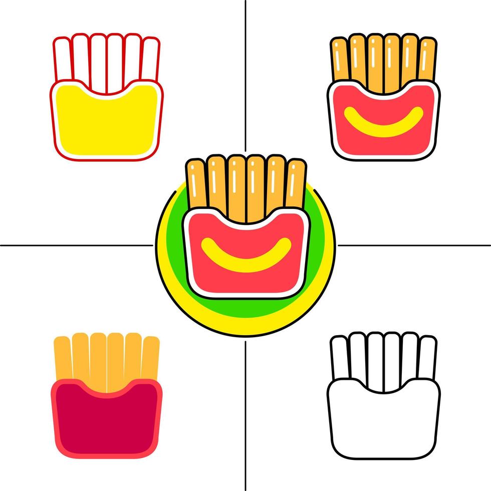 patatine fritte in stile design piatto vettore