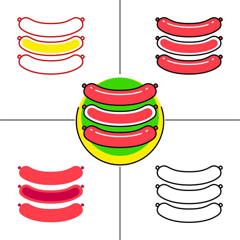 salsiccia in stile design piatto vettore