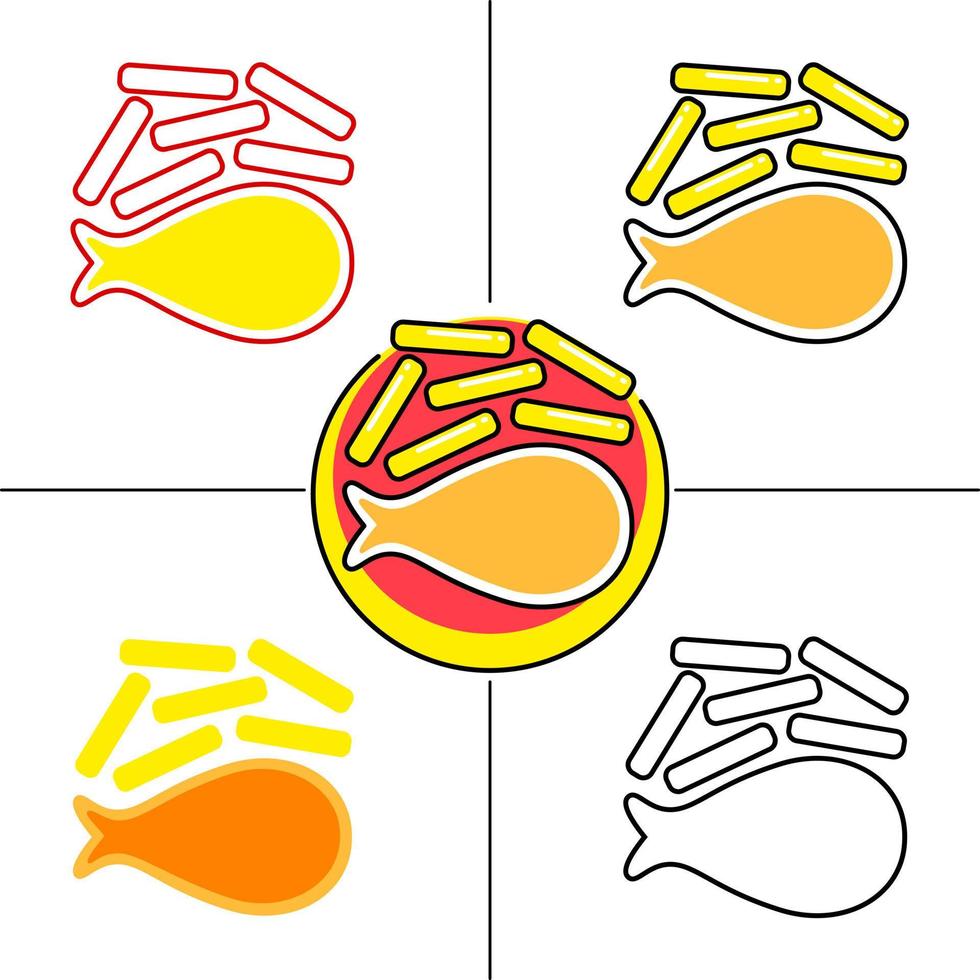 fish and chips in stile design piatto vettore