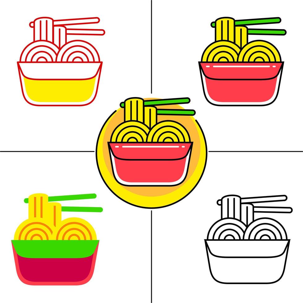 spaghetti in stile design piatto vettore