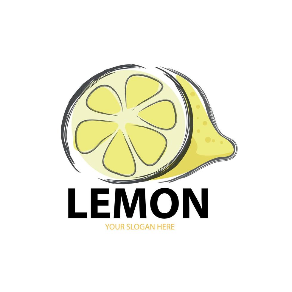 icona di limone moderno astratto affettato, isolato su uno sfondo bianco. per il web, la stampa, il design del prodotto, il logo del limone. doddle, linea, contorno. illustrazione piatta vettoriale disegnata a mano.
