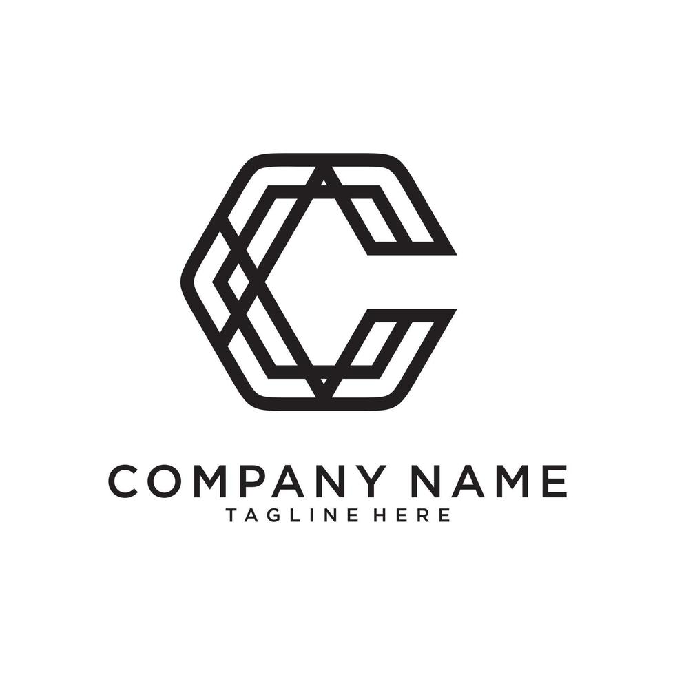 concetto di design del logo della lettera c. vettore