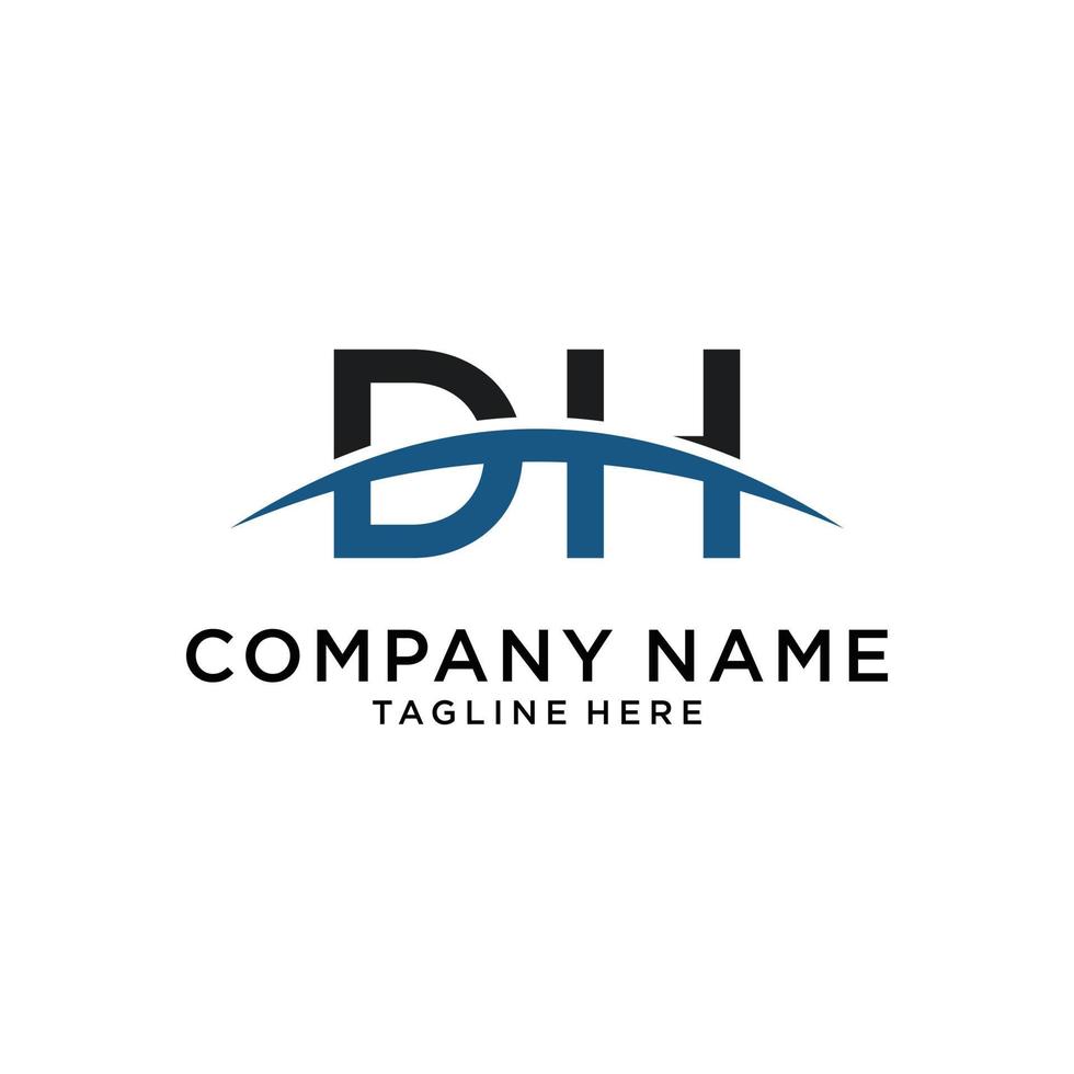 lettera iniziale dh logo design vector. vettore