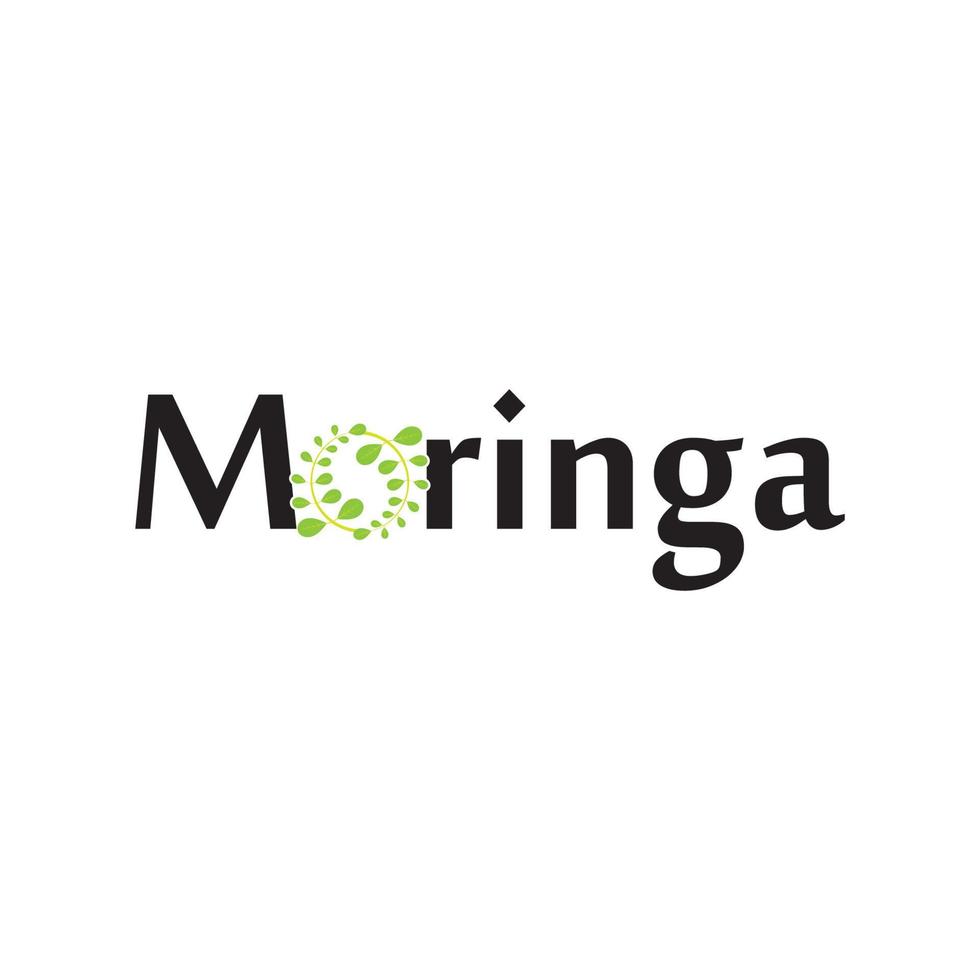 disegno vettoriale dell'illustrazione del logo della foglia di moringa