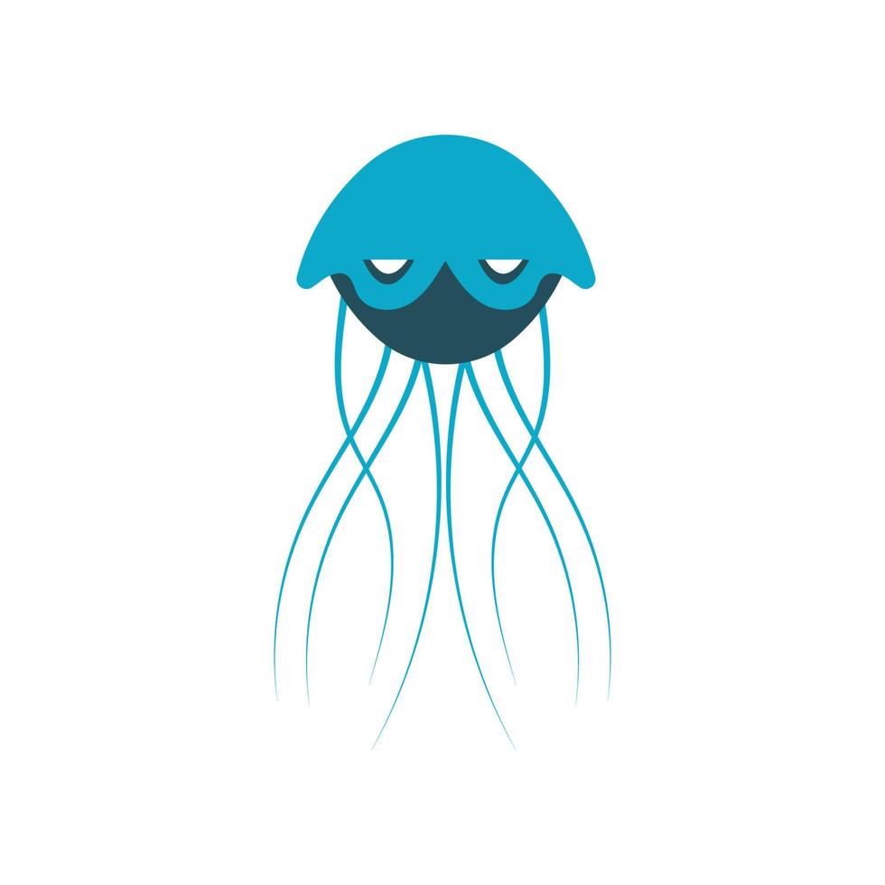 modello di illustrazione del design dell'icona di vettore di meduse carino
