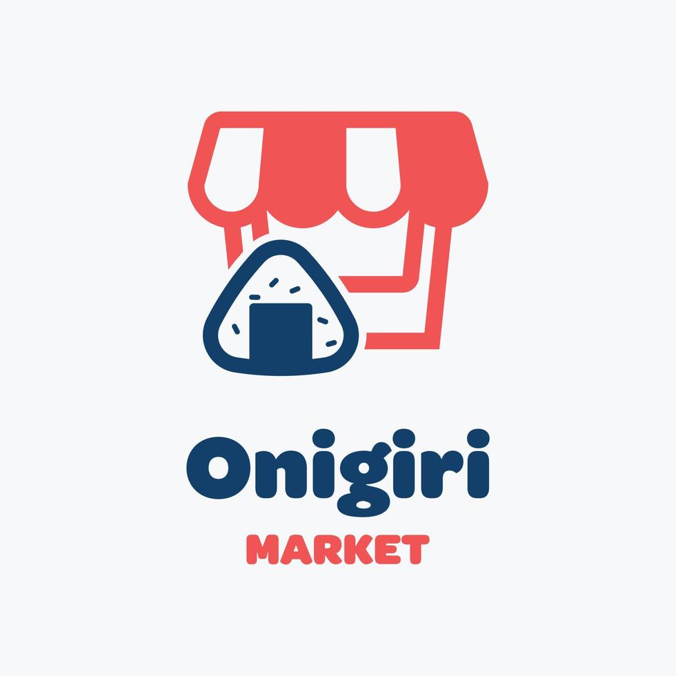 logo del mercato onigiri vettore