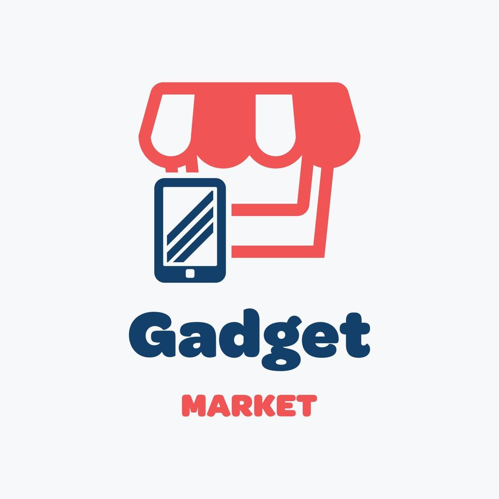 logo del mercato dei gadget vettore